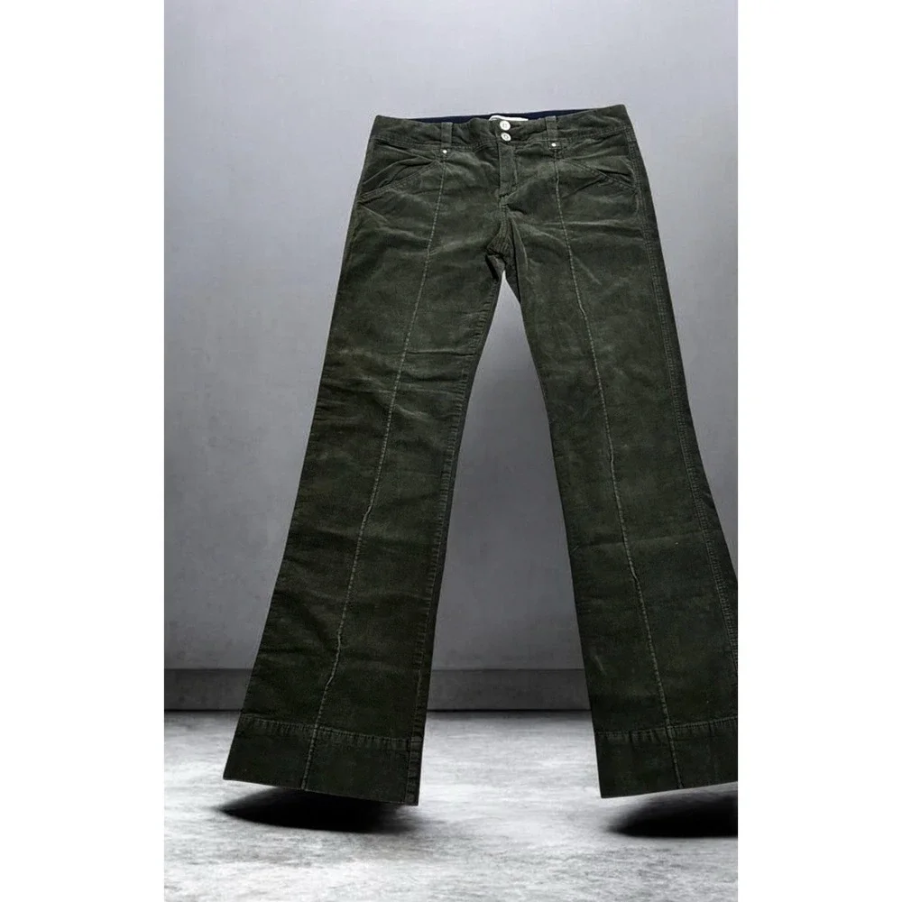 Anthropologie Daughters of The Liberation Corduroy Pants Green Flare Size 10 - Picture 2 of 6